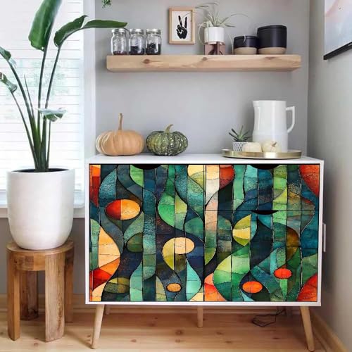 Generisch tapete selbstklebend 44wX1000Lcm Buntglasfenster Textur tapete steinoptik Modernes Wanddesign für Arbeitszimmer oder Home Office – selbstklebend und rückstandslos entfernbar EBZ9-262161 von Generisch