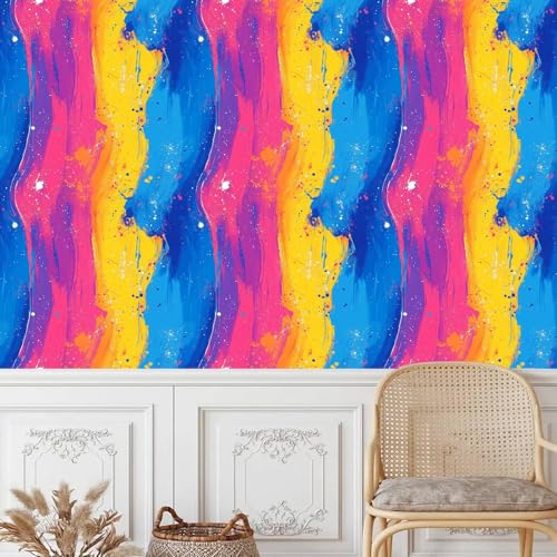 Generisch tapete selbstklebend 44wX1000Lcm Farbige Kunstfarbe tapete steinoptik Modernes Wanddesign für Arbeitszimmer oder Home Office – selbstklebend und rückstandslos entfernbar EBZ9-262467 von Generisch