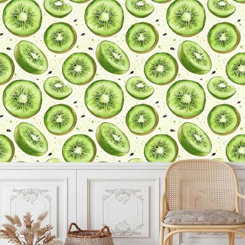 Generisch tapete selbstklebend 44wX1000Lcm Fruchtkiwi tapete steinoptik Modernes Wanddesign für Arbeitszimmer oder Home Office – selbstklebend und rückstandslos entfernbar EBZ9-263939 von Generisch