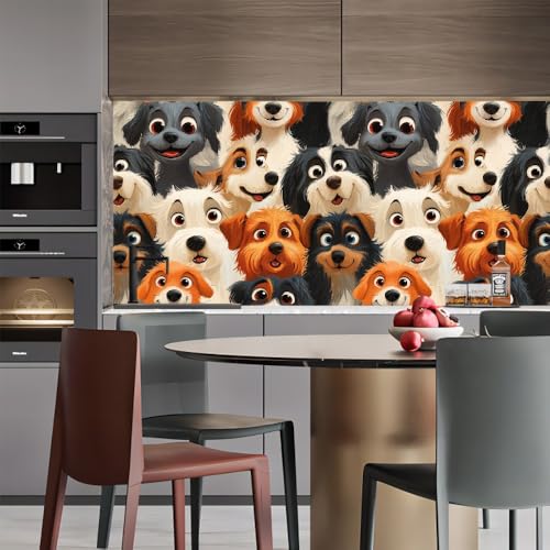 Generisch tapete selbstklebend 44wX1000Lcm Süßer Hund tapete steinoptik Modernes Wanddesign für Arbeitszimmer oder Home Office – selbstklebend und rückstandslos entfernbar EBZ9-263857 von Generisch