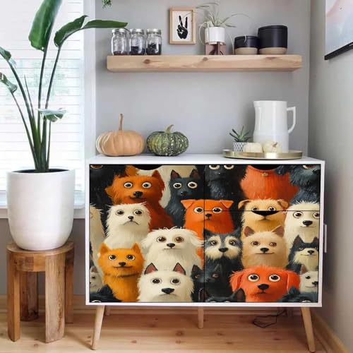 Generisch tapete selbstklebend 44wX1000Lcm Süßer Hund tapete steinoptik Modernes Wanddesign für Arbeitszimmer oder Home Office – selbstklebend und rückstandslos entfernbar EBZ9-263873 von Generisch