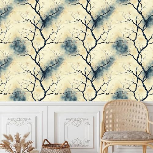 Generisch tapete selbstklebend 44wX1000Lcm Zweiggeometrie tapete steinoptik Modernes Wanddesign für Arbeitszimmer oder Home Office – selbstklebend und rückstandslos entfernbar EBZ9-263803 von Generisch