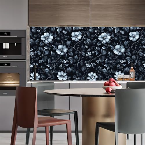 Generisch tapete selbstklebend 44wX100Lcm Dreidimensionale Blütenranken raufasertapete weiß Pflegeleichtes Wanddesign für Küche oder Bad – feucht abwischbar und langlebig EBZ9-262947 von Generisch