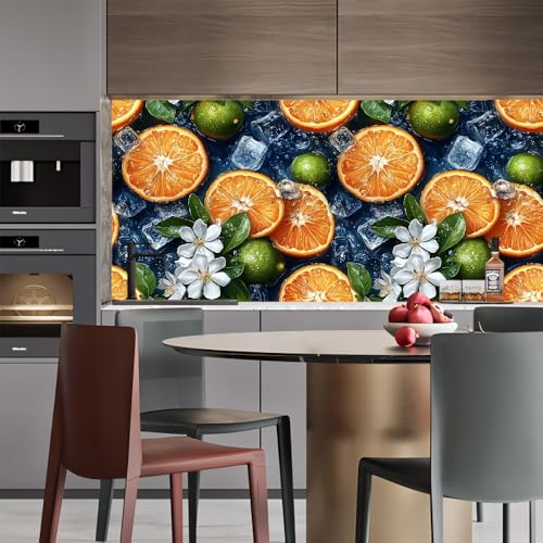 Generisch tapete selbstklebend 44wX100Lcm Eisige Zitronen-Eiswürfel raufasertapete weiß Pflegeleichtes Wanddesign für Küche oder Bad – feucht abwischbar und langlebig EBZ9-263155 von Generisch