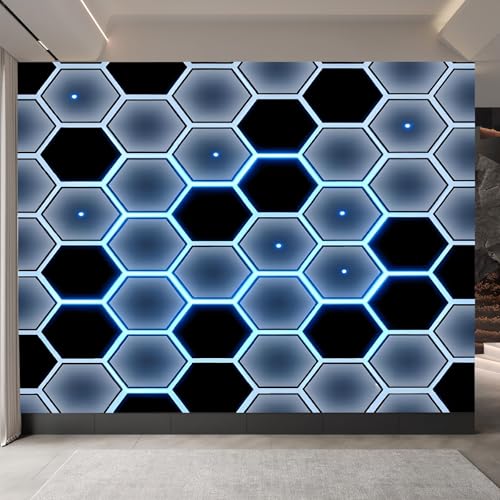 Generisch tapete vintage 400x280cm Blau-schwarze Rautengeometrie vintage tapete Großformatiges 3D Wandbild auf Canvas ohne Kleberückseite, perfekt für Wohnwand EB24-719 Generisch tapete vintage 400x280cm Blau-schwarze Rautengeometrie vintage tapete Großformatiges 3D Wandbild auf Canvas ohne Kleberückseite, perfekt für Wohnwand EB24-719 von Generisch