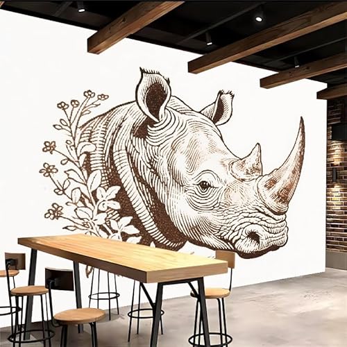Generisch tapete vintage 400x280cm Einfaches Liniennashorn vintage tapete Großformatiges 3D Wandbild auf Canvas ohne Kleberückseite, perfekt für Wohnwand EB24-960 Generisch tapete vintage 400x280cm Einfaches Liniennashorn vintage tapete Großformatiges 3D Wandbild auf Canvas ohne Kleberückseite, perfekt für Wohnwand EB24-960 von Generisch