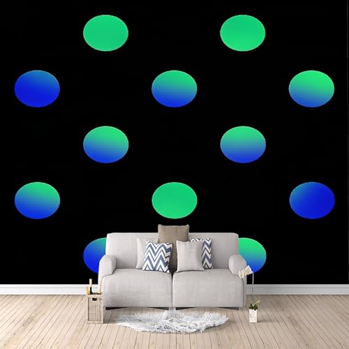 Generisch tapete vintage 400x280cm Grün-blaue Kreisgeometrie vintage tapete Großformatiges 3D Wandbild auf Canvas ohne Kleberückseite, perfekt für Wohnwand EB24-819 Generisch tapete vintage 400x280cm Grün-blaue Kreisgeometrie vintage tapete Großformatiges 3D Wandbild auf Canvas ohne Kleberückseite, perfekt für Wohnwand EB24-819 von Generisch