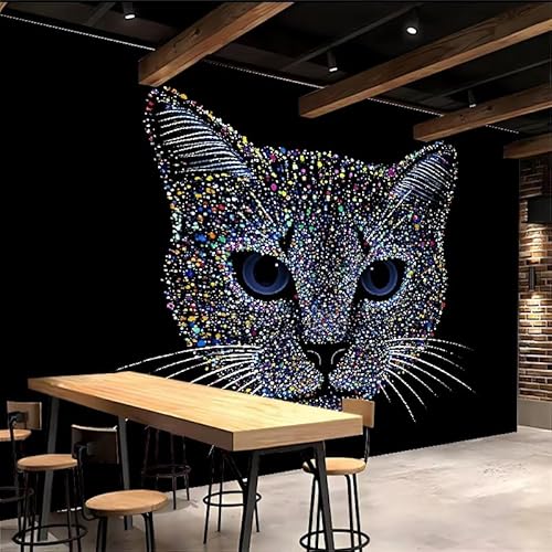 Generisch tapete vintage 400x280cm Katze Mit Farbigen Linien Auf Schwarzem Hintergrund vintage tapete Großformatiges 3D Wandbild auf Canvas ohne Kleberückseite, perfekt für Wohnwand EB24-1857 Generisch tapete vintage 400x280cm Katze Mit Farbigen Linien Auf Schwarzem Hintergrund vintage tapete Großformatiges 3D Wandbild auf Canvas ohne Kleberückseite, perfekt für Wohnwand EB24-1857 von Generisch