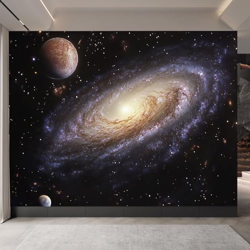 Generisch tapete vintage 400x280cm Planetensystem vintage tapete Großformatiges 3D Wandbild auf Canvas ohne Kleberückseite, perfekt für Wohnwand EB24-10501 von Generisch