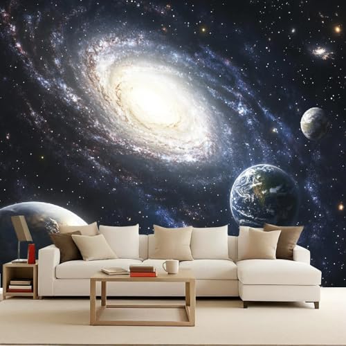 Generisch tapete vintage 400x280cm Planetensystem vintage tapete Großformatiges 3D Wandbild auf Canvas ohne Kleberückseite, perfekt für Wohnwand EB24-10522 von Generisch