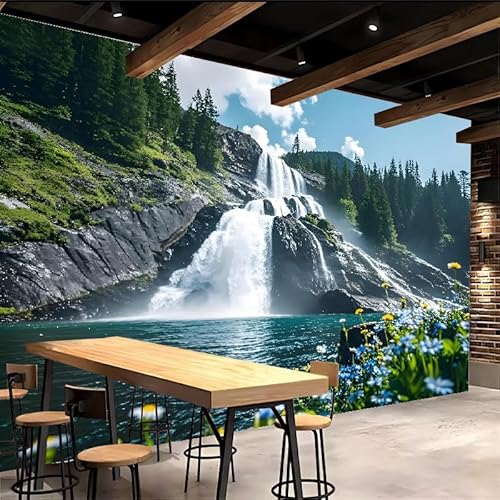 Generisch tapete vintage 400x280cm Wasserfallwald vintage tapete Großformatiges 3D Wandbild auf Canvas ohne Kleberückseite, perfekt für Wohnwand EB24-1235 Generisch tapete vintage 400x280cm Wasserfallwald vintage tapete Großformatiges 3D Wandbild auf Canvas ohne Kleberückseite, perfekt für Wohnwand EB24-1235 von Generisch