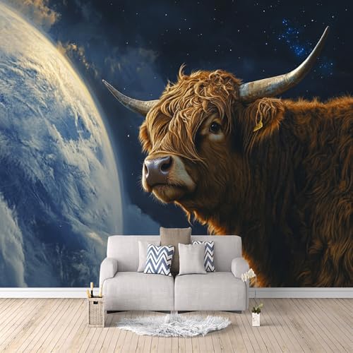 Generisch tapete vintage 400x280cm Yak Erde vintage tapete Großformatiges 3D Wandbild auf Canvas ohne Kleberückseite, perfekt für Wohnwand EB24-10622 von Generisch