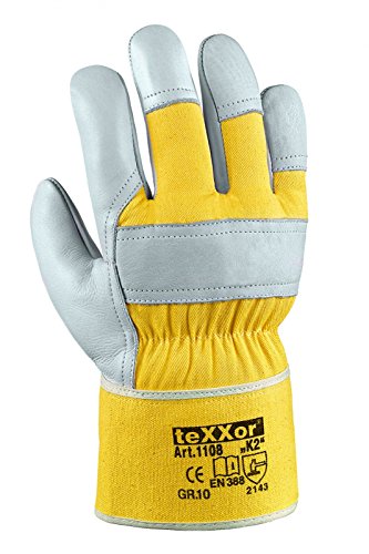 Generisch teXXor Arbeitshandschuh K2 Bauhandschuh Rindvollleder (10 (XL)) von Generisch