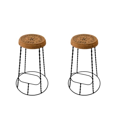 verKORKst Premium Champagner Barhocker Bar-Stool aus Kork und Metall * INDIIDUALISIERT MIT IHREM EIGENEN Logo * Vintage Muselet Design * Made in Portugal * 2 Stück von Generisch