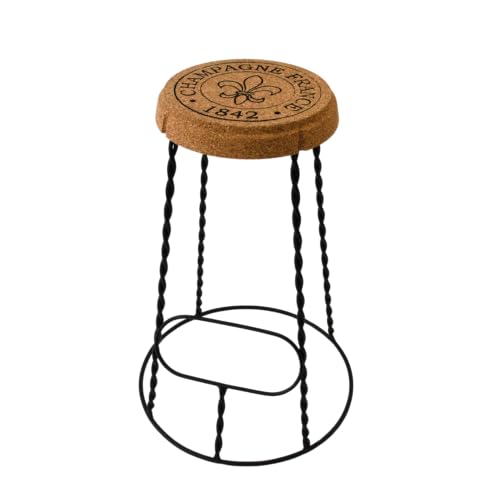 Generisch verKORKst Premium Champagner Barhocker Bar-Stool aus Kork und Metall * Individualisierbar * Vintage Muselet Design * Made in Portugal (4) von Generisch