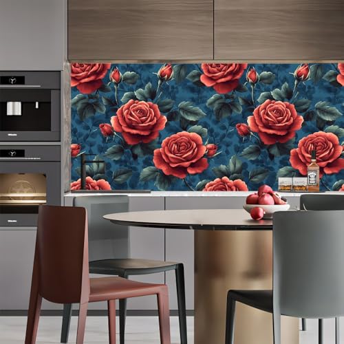 Generisch vinyltapete 44wX500Lcm Vintage Rote Rose Mit Grünen Blättern tapete blumen Für Wohnzimmer, Schlafzimmer oder Home Office – modernes Design mit hochwertiger Oberfläche EBZ9-262046 Generisch vinyltapete 44wX500Lcm Vintage Rote Rose Mit Grünen Blättern tapete blumen Für Wohnzimmer, Schlafzimmer oder Home Office – modernes Design mit hochwertiger Oberfläche EBZ9-262046 von Generisch