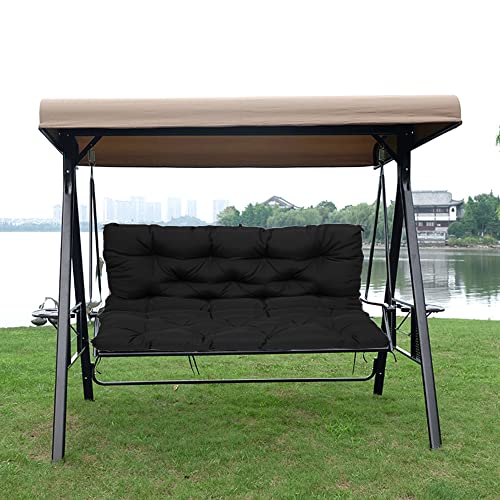 Generisch wasserdichte Bankmatte, 3-sitzer-schaukelmatte, Wasserdichtes Polyestergewebe Aus Perlbaumwolle, 100 X 100 X 10 cm Großes Outdoor-Kissen (Black 150 * 100 * 10cm) von Generisch
