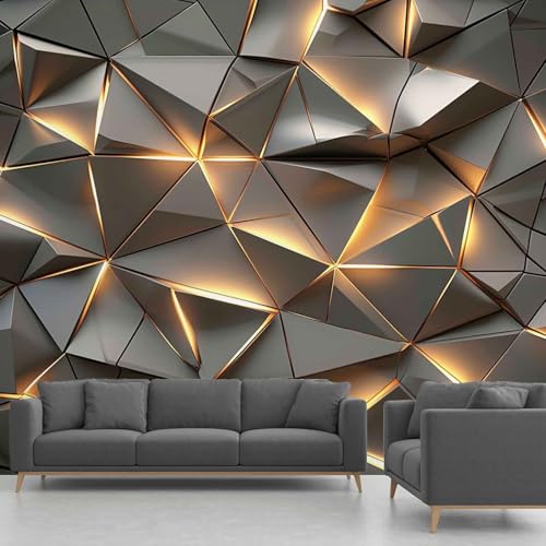 Geometrie 3D Abstrakte Tapete Selbstklebende Fototapete Kunst Kreative Linien Tapeten Moderne Streifen Wandtapete Vinyl Wasserdicht Wandaufkleber für Wohnzimmer Schlafzimmer Küchen 350x260 cm von Generisch