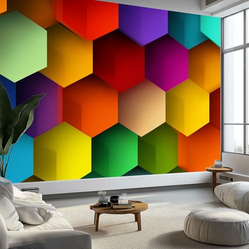 Geometrie Bunte Sechsecke Fototapete 350 x 256 cm Wanddeko Tapete Vlies Tapeten, Cartoon-Stil Fotoplakat Wanddeko Design Wand Dekoration Wohnzimmer Schlafzimmer Büro Flur Geometrie Bunte Sechsecke Fototapete 350 x 256 cm Wanddeko Tapete Vlies Tapeten, Cartoon-Stil Fotoplakat Wanddeko Design Wand Dekoration Wohnzimmer Schlafzimmer Büro Flur von Generisch