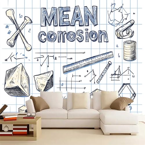 Geometrie Fototapete selbstklebend 3D Effekt Gleichung Wandgemälde Tapete für Wände Schlafzimmer Wohnzimmer Schlafzimmer TV-Hintergrund Kinderzimmer Dekoration （250 x 175 cm） von Generisch