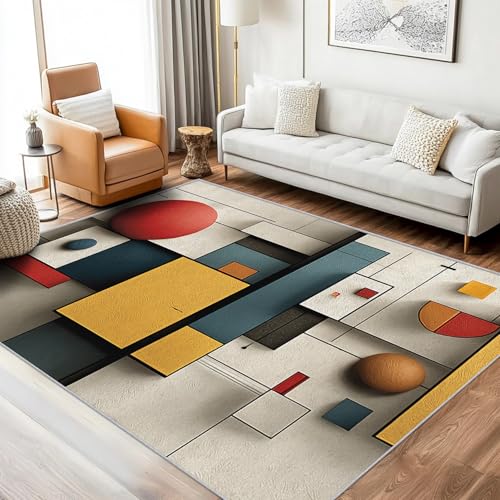 Geometrisch Teppich Groß Wohnzimmer 200x300 Waschbar Mit Muster Retro Geometrisches Teppiche Gegend Schlafzimmer Deko & Wohnaccessoires, Kurzflor Teppich Weich rutschfest, FD3779 Geometrisch Teppich Groß Wohnzimmer 200x300 Waschbar Mit Muster Retro Geometrisches Teppiche Gegend Schlafzimmer Deko & Wohnaccessoires, Kurzflor Teppich Weich rutschfest, FD3779 von Generisch