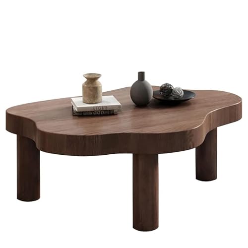 Geometrischer Couchtisch, Massivholz mit dreifacher Basis, Mitte des Jahrhunderts Akzent für kleine Räume, einfach zu montieren, perfekt für Wohnzimmer oder Schlafzimmer von Generisch