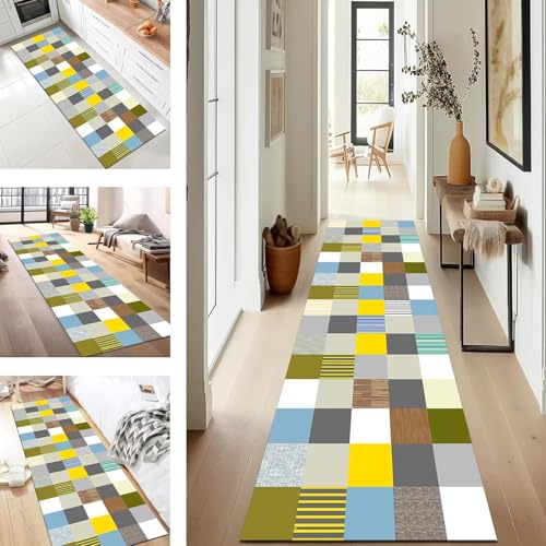 Geometrischer Läufer, rutschfest, waschbar, für Flur, Küche, Bodenmatte für Eingangsbereich, Wohnzimmer, Schlafzimmer, Waschküche, Treppe – Antifouling-Teppich Geometrischer Läufer, rutschfest, waschbar, für Flur, Küche, Bodenmatte für Eingangsbereich, Wohnzimmer, Schlafzimmer, Waschküche, Treppe – Antifouling-Teppich von Generisch