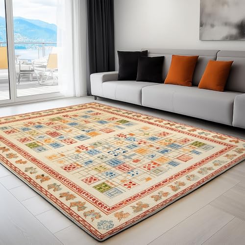 Geometrisches Rechteck Schlangen Und Leitern Teppich Wohnzimmer Beige Schlafzimmer Flanell Weiche Teppich, 140 x 200 cm Kinderzimmer Teppiche für Küche Korridor Esszimmer Bodenmatte Geometrisches Rechteck Schlangen Und Leitern Teppich Wohnzimmer Beige Schlafzimmer Flanell Weiche Teppich, 140 x 200 cm Kinderzimmer Teppiche für Küche Korridor Esszimmer Bodenmatte von Generisch
