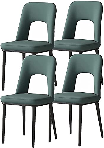 Gepolsterte Esszimmerstühle aus Karbonstahl – 4er-Set Küchenstühle aus Kunstleder – moderne Büro-Seitenstühle für Freizeitstil Dekor von Generisch