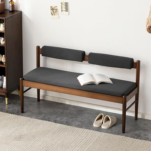 Gepolsterte Holzbank mit Rückenlehne, bequeme und stabile Sitzgelegenheit für Eingangsbereich, Schlafzimmer, Esszimmer und Wohnzimmer von Generisch