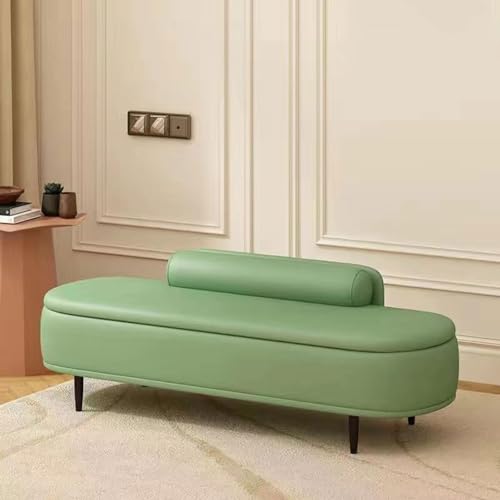 Gepolsterte Leder-Aufbewahrungsbank, vielseitig einsetzbar, für Schlafzimmer und Eingangsbereich, Ottomane, Schuhwechselhocker, Fußstütze mit reichlich Stauraum, stilvolle Sofa-Bank für Zuhause von Generisch