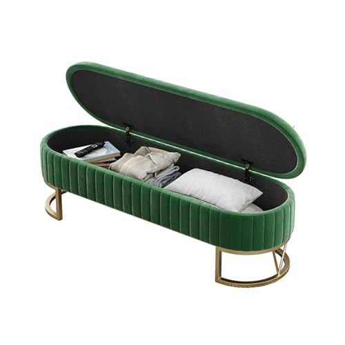Gepolsterte Samtbank mit klappbarem Deckel, trägt 150 kg, ideal für Wohnzimmer und Eingangsbereich Gepolsterte Samtbank mit klappbarem Deckel, trägt 150 kg, ideal für Wohnzimmer und Eingangsbereich von Generisch