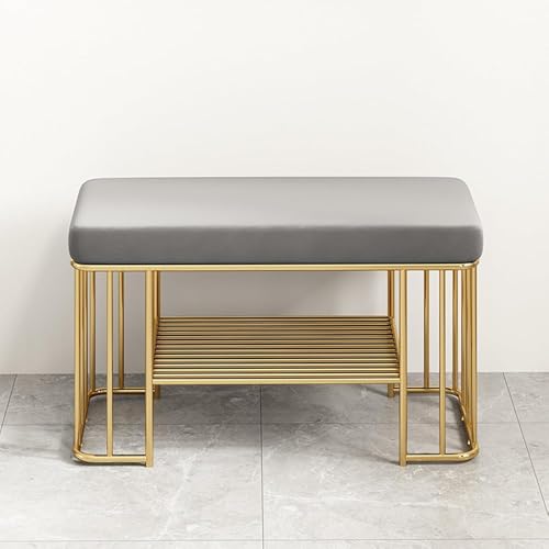 Gepolsterte Schuhbank, Eingangsbereich, Schuhbank, Bettbänke, Schuhregal, Bänke für Wohnzimmer, Eingangsbereich, Flur (Grau, 80 cm) von Generisch
