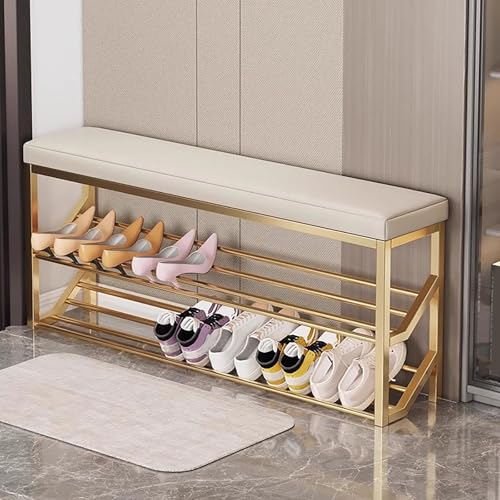 Gepolsterte Schuhbank mit 2-lagigem Design, einfache Installation für Eingangsbereich, Schlafzimmer, Wohnzimmer Gepolsterte Schuhbank mit 2-lagigem Design, einfache Installation für Eingangsbereich, Schlafzimmer, Wohnzimmer von Generisch
