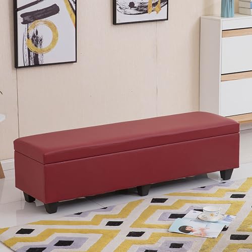 Gepolsterte Sitzbank mit abschließbarem Deckel, multifunktionaler Sitzhocker für Schlafzimmer, Wohnzimmer und Eingangsbereich von Generisch
