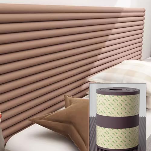 Gepolsterte Wandpaneele für Bett, 200 cm gepolstertes Kopfteil in Braun, Kinderzimmer-Dekor, Schalldämmung/Anti-Kollision, starker Klebstoff, Größe: 60 cm x 2 Gepolsterte Wandpaneele für Bett, 200 cm gepolstertes Kopfteil in Braun, Kinderzimmer-Dekor, Schalldämmung/Anti-Kollision, starker Klebstoff, Größe: 60 cm x 2 von Generisch
