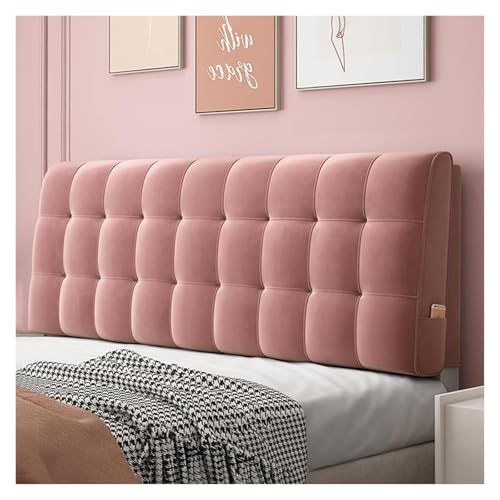 Gepolsterte Wandpaneele und Kopfteil für Queensize-Bett, abnehmbares Kissen und Lesekissen, rosa Heimdekoration (160 x 60 x 10 cm) – perfekter Schlafzimmer-Akzent von Generisch