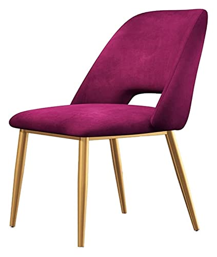 Gepolsterter Esszimmerstühle mit Rückenlehne, Samt, Lounge-Stühle für Büro und Heimdekoration, bequeme Schwammfüllung, stilvolle schwarz-goldene Metallbeine, 2 Stück von Generisch