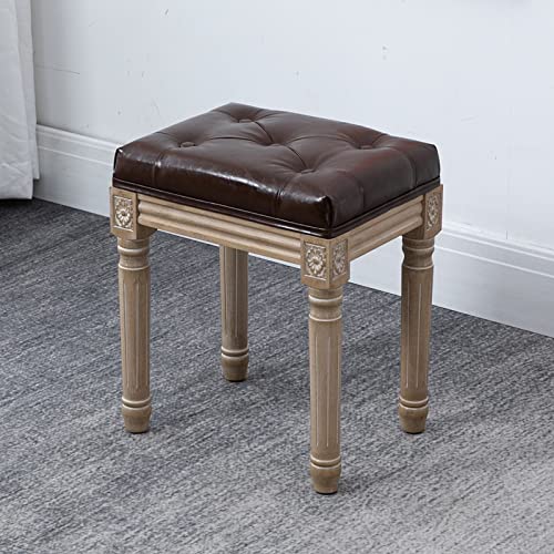 Gepolsterter Hocker mit Fußstütze für Wohnzimmer und Schlafzimmer, getuftete Vintage-Bank, französischer Barhocker für Esszimmer von Generisch