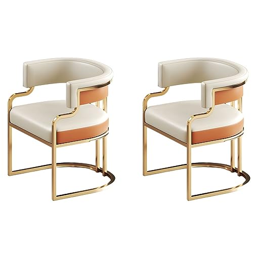 Gepolsterter Home Side Chair Niedrige Rückenlehne Sessel Esszimmerstuhl mit Kunstleder und Messingbeinen für Esszimmer Gepolsterter Home Side Chair Niedrige Rückenlehne Sessel Esszimmerstuhl mit Kunstleder und Messingbeinen für Esszimmer von Generisch