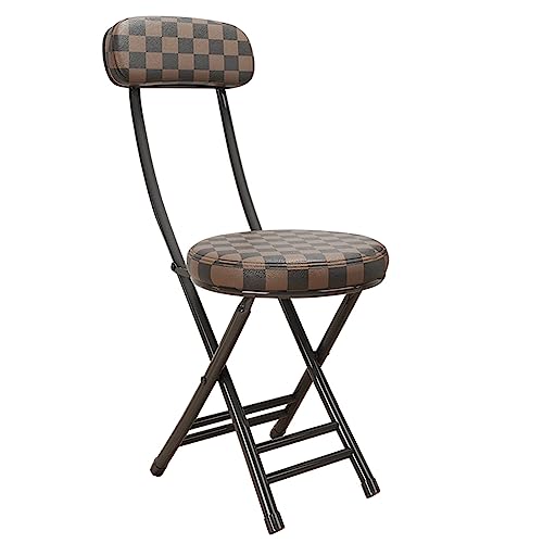 Gepolsterter Klappstuhl – bequemer Gäste- oder Veranstaltungsstuhl mit Rückenlehne – stabiler Küchenstuhl für den Außenbereich geeignet (Farbe: Braun-B) von Generisch