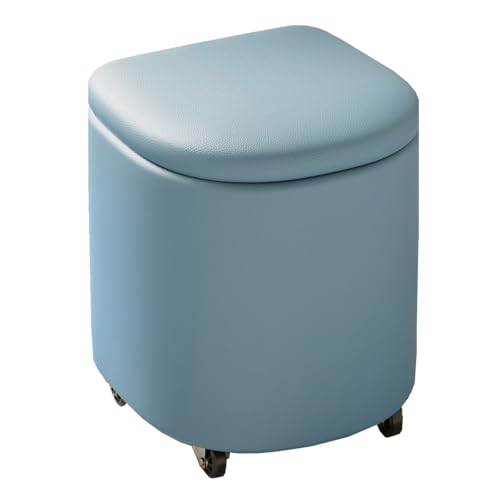 Gepolsterter Leder-Ottomane mit Stauraum, 360° drehbare Fußstütze für Couch oder Schminktisch, vielseitiger Pouf Fußhocker für Wohnzimmer, idealer Fußstützenstuhl von Generisch