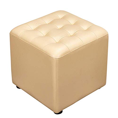 Gepolsterter Sitzhocker aus Massivholz, für Wohnzimmer, Couchtisch, 40 x 40 x 35 cm, Beige von Generisch