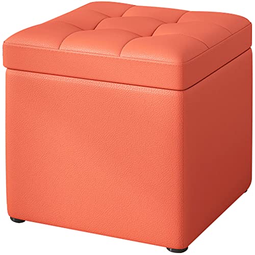 Gepolsterter Sitzhocker mit Stauraum, multifunktionaler Pouf Ottomane mit Holzbeinen für Wohnzimmer, Schlafzimmer, Eingangsbereich von Generisch