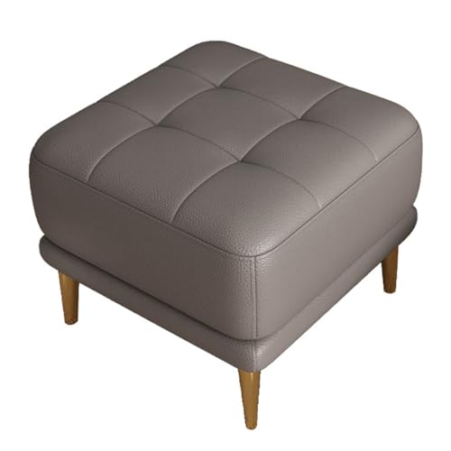 Gepolsterter quadratischer Fußhocker, Ottomane, kleine Fußstütze für Couch, Leder, moderner Pouf für Sofa und Schminktischstühle, idealer Wohnzimmer-Tritthocker für Erwachsene von Generisch