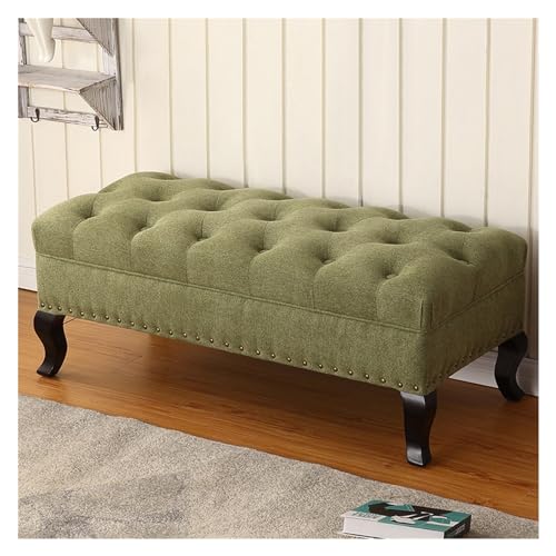 Gepolstertes Ende der Bettbank, modern, rechteckig, Fußhocker für Eingangsbereich, Schlafzimmer, Badezimmer, stilvolle dekorative Möbel, grüner Fenstersitz (150 x 45 x 40 cm) von Generisch