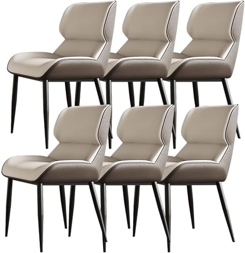 Gepolstertes Esszimmerstuhl-Set, modernes Mikrofaser-Leder, hohe Rückenlehne, Küchensitz, elegante Beistellstühle mit stabilen Metallbeinen für Zuhause, Esszimmer von Generisch