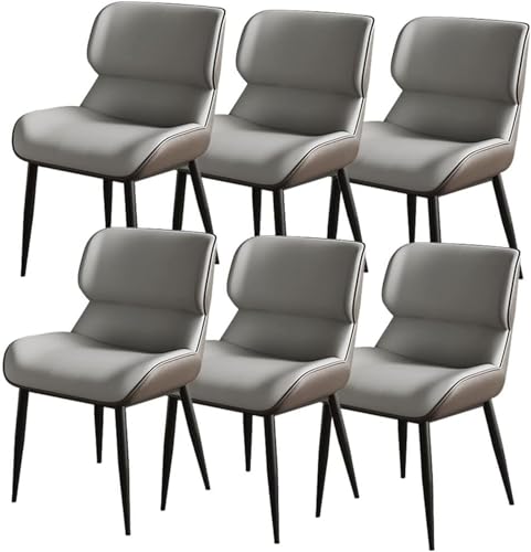 Gepolstertes Esszimmerstuhl-Set, modernes Mikrofaser-Leder, hohe Rückenlehne, Küchensitz, elegante Beistellstühle mit stabilen Metallbeinen für Zuhause, Esszimmer von Generisch