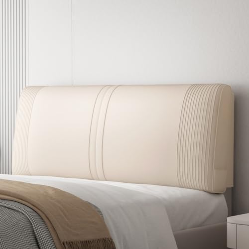 Gepolstertes Kopfteil aus Kunstleder mit großer Rückenlehne, wasserdicht, rechteckig, Wandkissen für Tagesbett, Schlafzimmer, Stützkissen, 135 cm Gurte, Beige Gepolstertes Kopfteil aus Kunstleder mit großer Rückenlehne, wasserdicht, rechteckig, Wandkissen für Tagesbett, Schlafzimmer, Stützkissen, 135 cm Gurte, Beige von Generisch