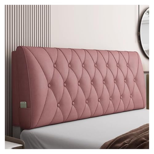 Gepolstertes Wandkopfteil mit Knopfbüschel für Queensize-Bett, abnehmbare Rückenstütze großes Nachttischkissen (rosa 200 x 60 x 10 cm) – stilvoller Komfort für Schlafzimmer-Dekor von Generisch